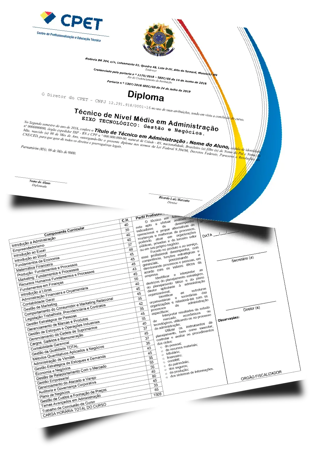 Modelo de Diploma CPET - Frente